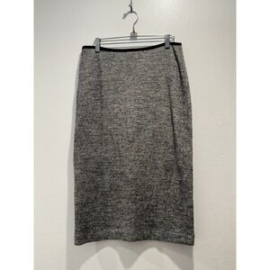 Madewell Size 10 Gray Pillar Midi Wool Blend Skirt Modern Career Textured Work